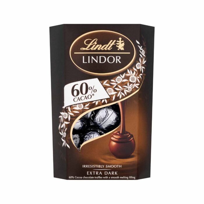 Lindt Lindor Extra Dark Chocolate Truffles Box - 200g - Image 1