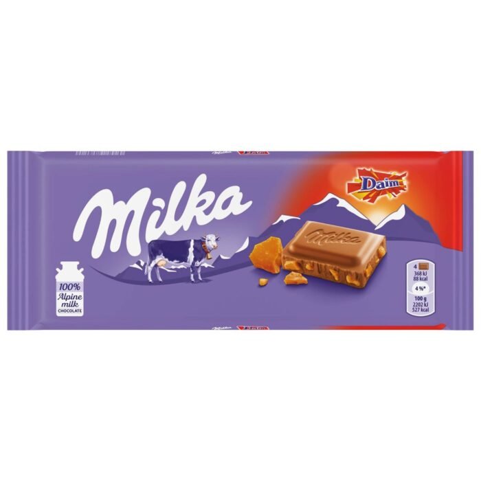 Milka Daim Chocolate Bar - 100g - Image 1