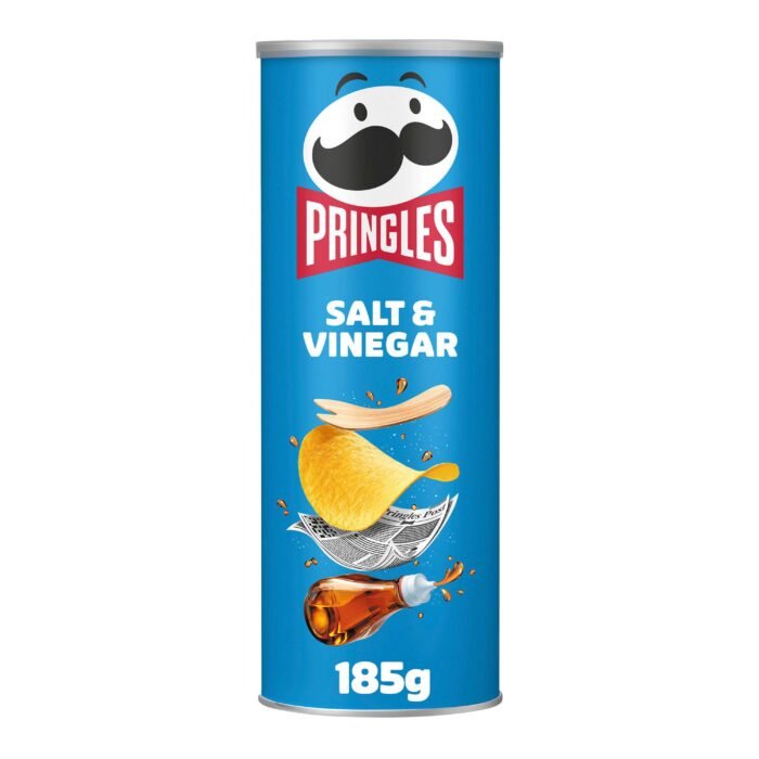 Pringles Salt & Vinegar Sharing Crisps - 185g - Image 1