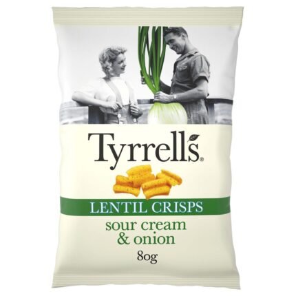 Tyrrells Lentil Sharing Crisps Sour Cream & Onion - 80g