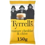 Tyrrells Mature Cheddar and Chive Sharing Crisps - 150g