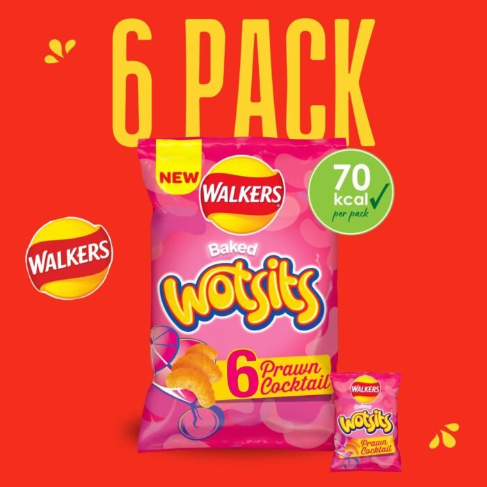 Walkers Wotsits Prawn Cocktail Multipack Snacks Crisps - 6 PACK - Image 2