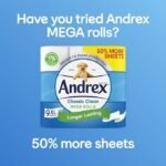 3x12 Packs Andrex Classic Clean Washlets , Flushable Toilet Tissue Wet Wipes with Micellar Water-Biodegradable & Plastic-Free - Use with Regular Toilet Roll for a Shower Fresh Clean - Image 2