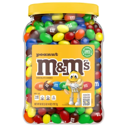 【New user benefits】M&M’s Chocolate Candy, Peanut, 62 oz Jar